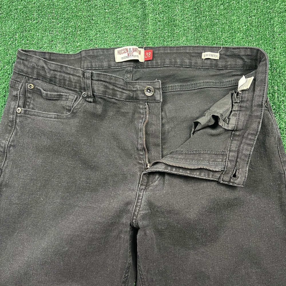 Hudson & Barrow‎ NYC Jeans Men's 35x30" Black Slim Stretch Denim Designer